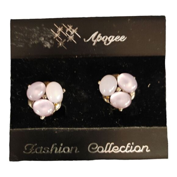 LADIES APOGEE FASHION COLLECTION PEARL AND RHINESTONE CLIP ON EARRINGS. - Picture 1 of 2